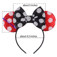 Headband kuping tikus berpayet glitter besar, terlaris, modis untuk wanita dan anak-anak, aksesoris rambut pesta trendi