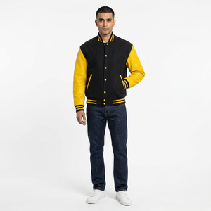 Unisex Custom Embroidery Varsity <b>Jacket</b> with Stand Collar Wholesale Latest Design Baseball CollegeBaseballjacket for <b>men</b> - Product Image 1