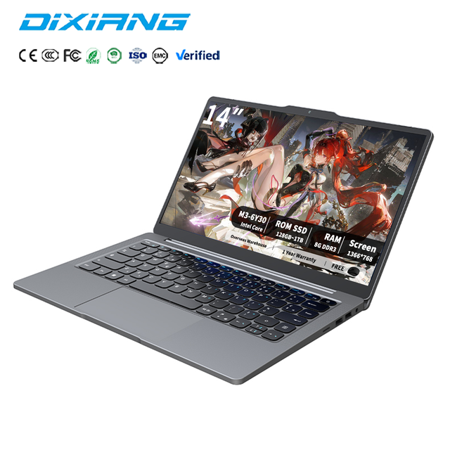 Cheap OEM/ODM Brand New 14 Inch Intel Dual Core 6Y30 Touch Screen Wholesale Win11 8GB/16GB DDR3 HD Student Study Business Laptop