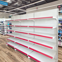 Rayonnage Gondole Métallique pour Supermarché, Présentoir d'Étagères de Magasin