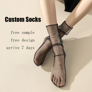 Gran oferta, medias cortas de seda de estilo japonés para mujer, nuevos calcetines de verano con gemas de mariposa Gypsophila de diamantes, calcetines de mano para personas - Product Image 1