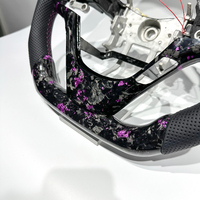 Volant de voiture sport en cuir noir avec LED violettes en carbone pour Hyundai Genesis Coupé – Vente directe