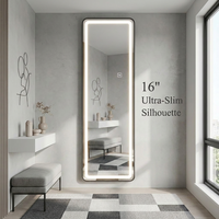 Miroir sur pied LED en forme de capsule, 63x16 pouces, tactile et à intensité variable, pour la vente en gros par Joystar