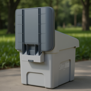 Slim Jim Waste <b>Bin</b> Gray 2007911 Recycled Panel <b>Label</b> - Product Image 3