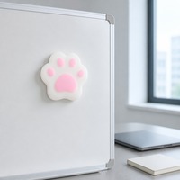 Aimant de réfrigérateur personnalisé en PVC souple avec empreinte de patte 3D blanche, motif chaton ou chiot mignon, autocollant pour réfrigérateur, article pour animalerie