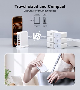 Station de <span class=keywords><strong>charge</strong></span> multiport <span class=keywords><strong>rapide</strong></span> HNT 100W 6 ports 3A3C Adaptateur de <span class=keywords><strong>charge</strong></span> haute puissance Type C Chargeur pour téléphone portable - Product Image 5