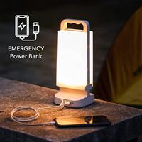 Lanterne de camping solaire 4400 mAh 2-en-1 à intensité variable avec sortie USB pour éclairage extérieur d'urgence