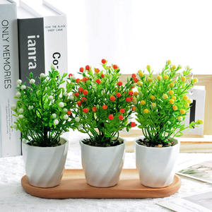 Planta de simulación, bonsái de plástico para interiores, decoración de oficina, maceta verde, adornos de flores falsas de escritorio, pequeña Milán - Product Image 2
