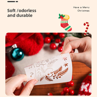 Feuilles de pochoir en mylar pour scrapbooking, pochoir réutilisable en plastique de noël flexible pour peinture et dessin