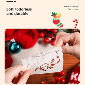 Feuilles <span class=keywords><strong>de</strong></span> pochoir en mylar <span class=keywords><strong>pour</strong></span> scrapbooking, pochoir réutilisable en plastique <span class=keywords><strong>de</strong></span> noël flexible <span class=keywords><strong>pour</strong></span> peinture et dessin - Product Image 3