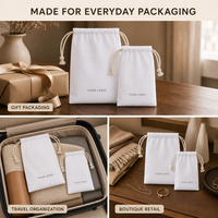 Grand sac à linge en toile de coton avec cordon de serrage, imprimé sur mesure, sac de rangement réutilisable pour vêtements et voyages