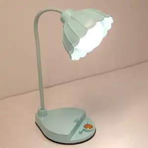 Dễ Thương Hoa Spotlight Đứng Bàn Ánh Sáng Ban Đêm LED Bàn Đèn Không Dây Bảng Ánh Sáng Mini Dễ Thương Đèn Điều Khiển Cảm Ứng Với 360 Bendable
