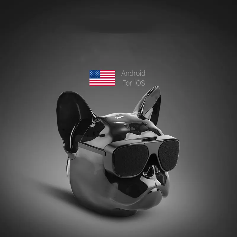 Yeni varış moda serin köpek kafası Bulldog Mini hoparlör kablosuz taşınabilir Hifi 3d Stereo ses efekti akıllı hoparlör