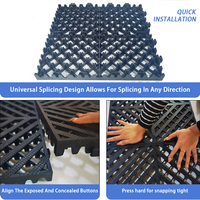 Carreaux à grille en plastique antidérapant gris moderne de 40cm en PVC PP Carreaux de sol de garage de qualité pour ateliers Qualité de surface unie garantie