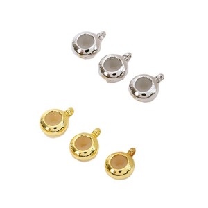 Anillo de caucho de oro genuino de 18 quilates que conserva el color, con cuentas de cobre de 7 mm, con colgante, cuentas de caucho tipo ábaco - Product Image 5