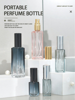 Botol Parfum Spray Kaca Gradasi Persegi Elegan 20ml Portabel Isi Ulang Mini Ukuran Perjalanan Warna Kustom Aroma