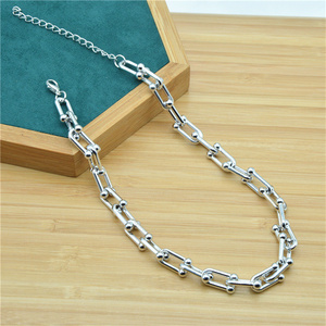 European U Necklace Plastic Horseshoe Chain Ins Punk Hip Hop Retro Thick Chain Bracelet Anklet Choker