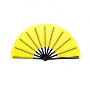Éventail pliant personnalisé en plastique coloré de 33 cm, idéal pour le Kung Fu, les carnavals, la musique, les festivals, la danse, cadeaux et artisanat en bambou - Product Image 6