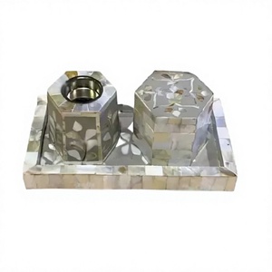 <b>Mother</b> Of pearl Wooden Mubkhar High Quality Handmade Incense Holder Classic Stylish New Woodne Bakhoor - Product Image 1