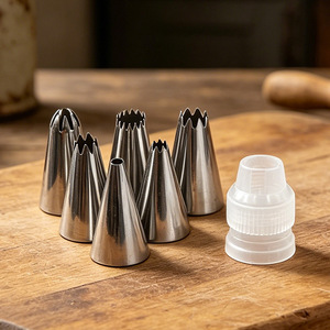 Piping Tip Set 6-Head Nozzle Converter C226J Piping Nozzle 10-Piece Set Baking Decorating Supplies - Product Image 3