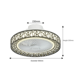 Ventilador de Techo Inteligente con Luz LED y Control Remoto, Diseño Nórdico Hueco para Sala de Estar y Dormitorio - Product Image 6