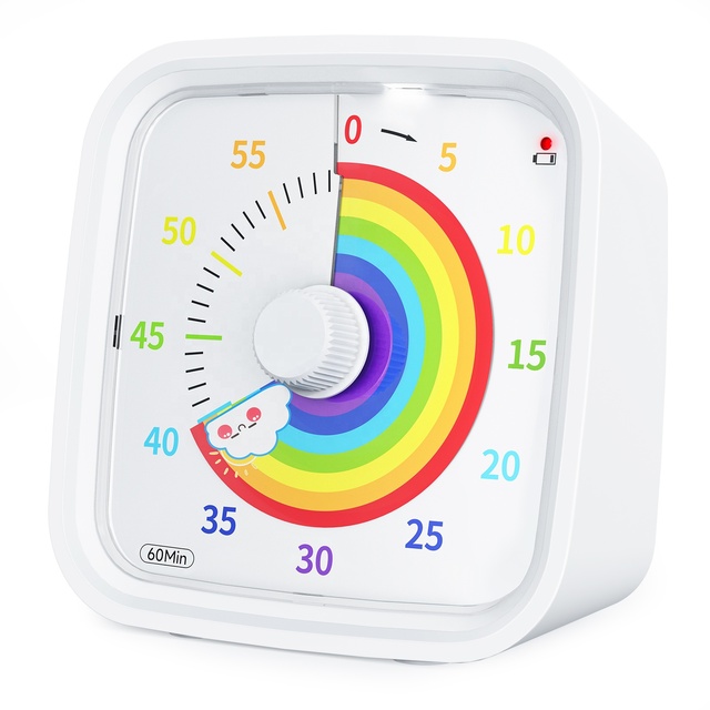 Yunbaoit Rainbow Disk 60 Minute Countdown Timer Child Silent Time Management Tool Kid Study Clock Kitchen Countdown Timer