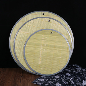 Bamboo Dumpling <b>Mats</b> Round With Iron Edging Multi Size For Kitchen Use - Product Image 1