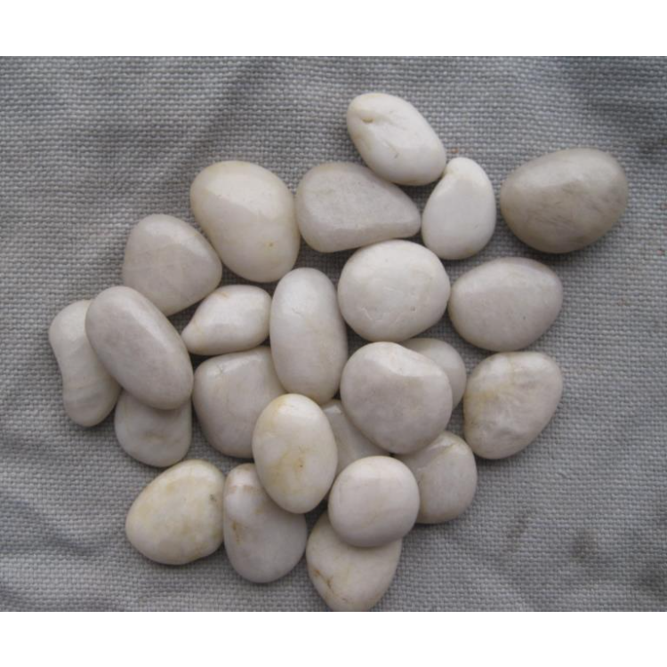 Pedra pebble branca natural polida, preço competitivo