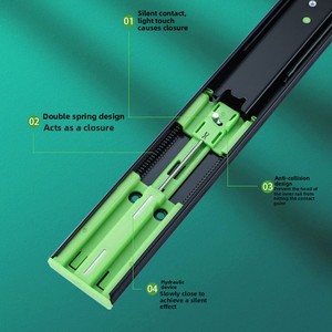 Dreiteilige HC4512 Kaltgewalzte Stahl-Schubladenschiene mit Verstärkter Geräuschdämpfung, Schwarze Stahlkugel-Führungsschiene im Großhandel - Product Image 4