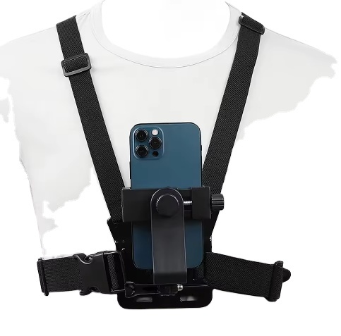 2 in 1 Adjustable Elastic Cell Phone Quick Clip Mobile Phone Holder Action Camera Strap Chest Mount Harness for gopro Camera