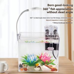 Nouveau bricolage <span class=keywords><strong>Fish</strong></span> TankTransparent Douyu plastique paysage décoration créative réservoir écologique eau avec filtre pour poissons - Product Image 3