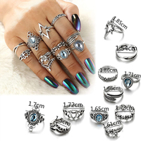 Ensemble de bagues pour femmes en argent sterling 925 personnalisées, style vintage punk, Dark Souls, éléphant, étoile, lune, croix, tortue, couronne, fleur, cœur, collection 2021
