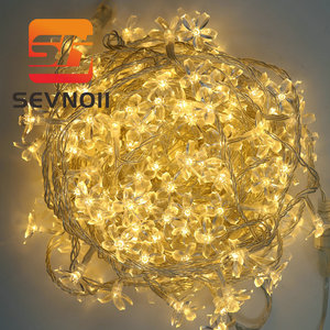 Guirlandes lumineuses LED Sakura étanches IP65 pour extérieur, 10 m, 100 LED, lumières féériques en forme de fleurs de cerisier pour la décoration de jardin, de rue et de paysage - Product Image 5