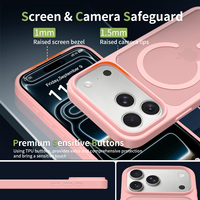 Coque de téléphone magnétique mate dépolie en gros, anti-traces de doigts, antichoc, toucher doux, hybride TPU PC pour iPhone 17 18 Pro Max