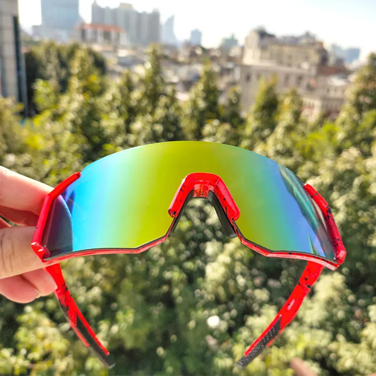 Zhiheng 2023 Fashion Sports Oversized Sunglasses Outdoor Windproof Glasses Riding Cycling Uv400 Polarized Eyewear Men