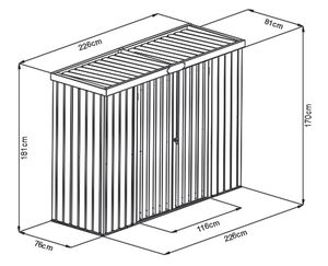 OSLO 1830 226X81 armoire d'équipement en métal avec porte-outil anthracite abri <span class=keywords><strong>de</strong></span> <span class=keywords><strong>jardin</strong></span> en métal abri <span class=keywords><strong>de</strong></span> <span class=keywords><strong>jardin</strong></span> - Product Image 2