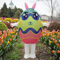 Costume de mascotte de lapin de Pâques gonflable avec ventilateur, matériau Nelon, hauteur de 2 m pour adultes unisexes, fêtes de carnaval
