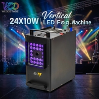 Máquina de Humo LED RGBW DMX512 Inalámbrica de 24x10W, Equipo de Efectos de Niebla Metálica de 2500W para Bodas, Fiestas, DJ, Discotecas y Celebraciones