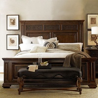 Lit de chambre à coucher en bois massif sculpté de haute qualité, style européen classique, cadre de lit en bois, lit plateforme, taille Queen ou King