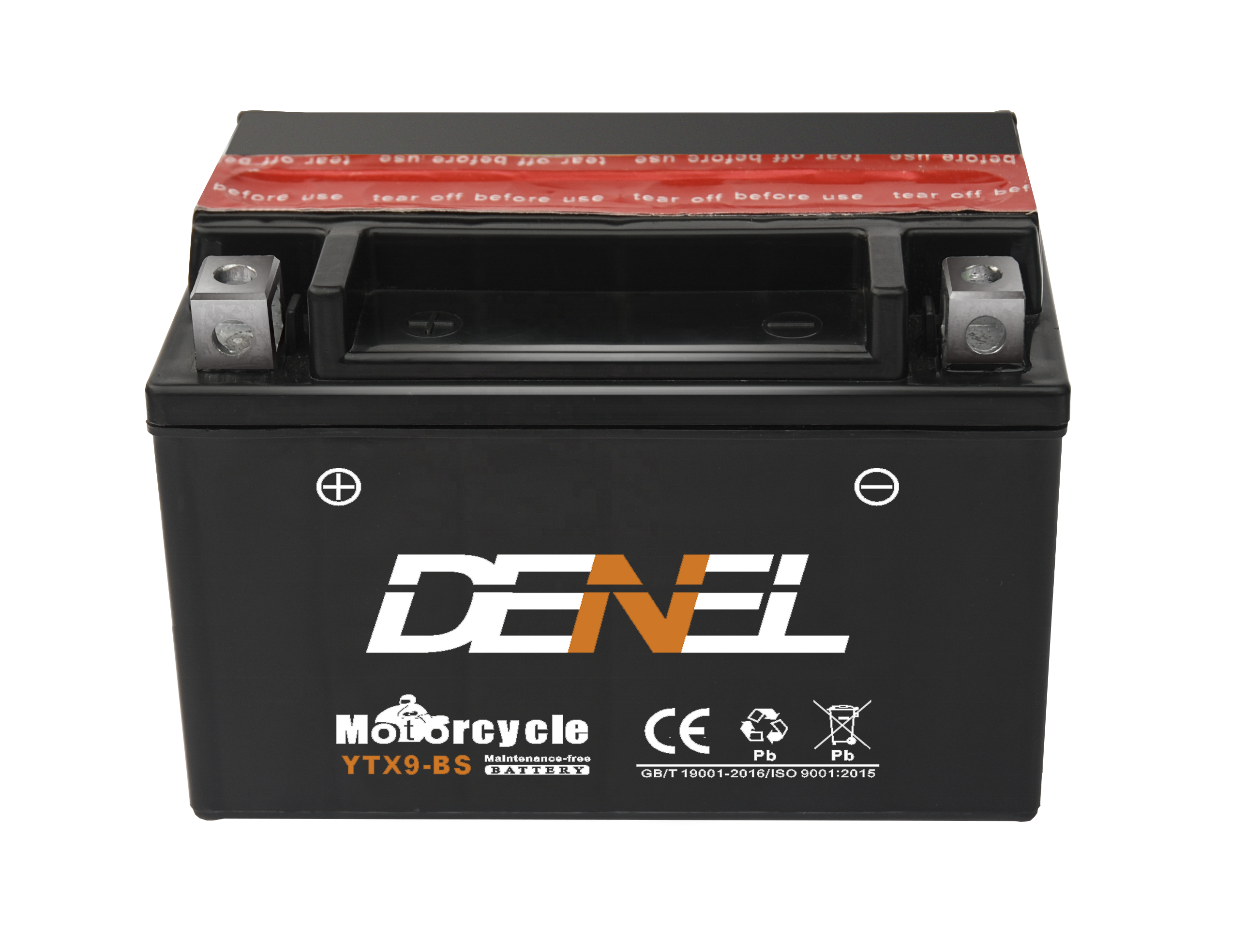 Мото аккумулятор DENEL MOTO PTX9-BS  YTX9-BS AGM  12В 8 Ач батарея для мотоцикл