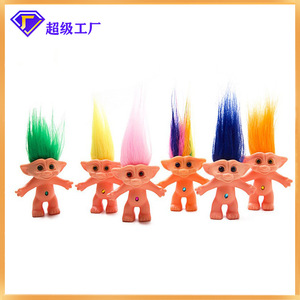 Figurine en vinyle de 10 cm, poupée troll aux cheveux bleus, jouet unisexe pour enfants - Product Image 5