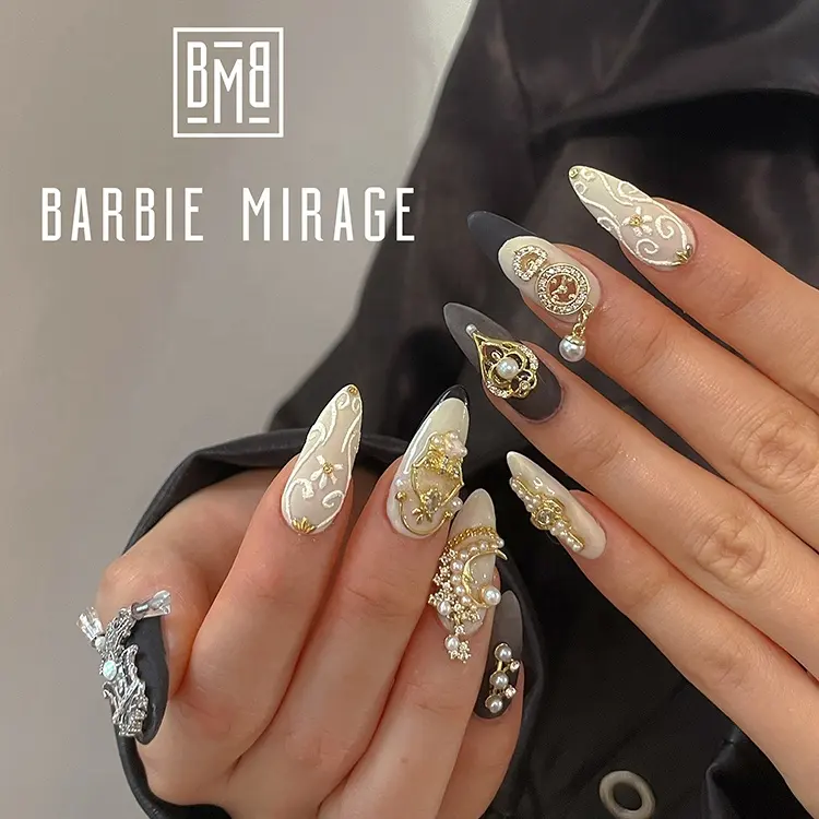 Barbiemirage Nail Art Sticky Khoan Kim Cương trang trí gel dày kim cương pha lê Rhinestone gel UV Gel cho Chất kết dính kim cương