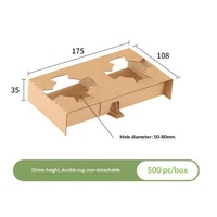 Plateau de transport en carton ondulé de 55 mm de hauteur pour gobelets à café et thé, emballage alimentaire à emporter, supports de gobelets – Vente en gros