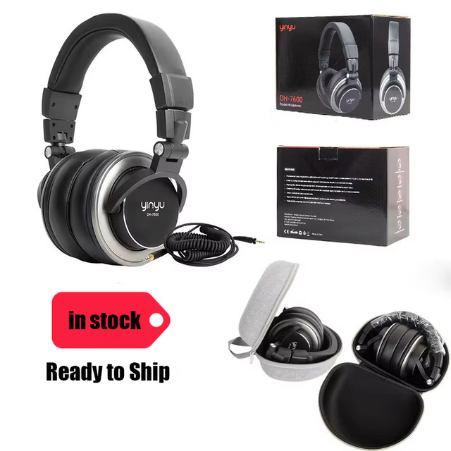 Yinyu DH7600 Professional DJ Studio Headphones Wired Over-Ear Monitoring Headphones for Stage Performance