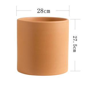 <span class=keywords><strong>Maceta</strong></span> Simple de cerámica roja para el hogar, capacidad de retención de agua transpirable esmaltada para Rosas verdes carnosas, <span class=keywords><strong>barro</strong></span> recto cilíndrico - Product Image 5