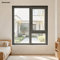Fenêtre à battant latéral en aluminium résistante au vent, isolation phonique, ouverture vers l'intérieur, utilisation résidentielle et commerciale