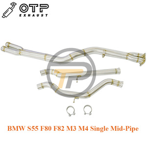 Tuyau d'échappement OTP pour <span class=keywords><strong>BM</strong></span> S55 F80 F82 M3 M4 Tur bo simple Midpipe haute <span class=keywords><strong>Performance</strong></span> SUS304 en acier inoxydable - Product Image 2