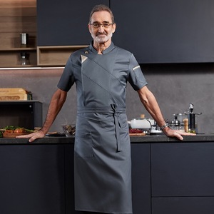 <span class=keywords><strong>Veste</strong></span> <span class=keywords><strong>de</strong></span> <span class=keywords><strong>chef</strong></span> légère à manches courtes en sergé <span class=keywords><strong>de</strong></span> coton, style été, pour hôtels, traiteurs, cafétérias et cuisines ; respirante - Product Image 2