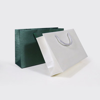 Sacs en papier bleus métallisés de luxe pour bijoux, portables, avec poignées torsadées, pour petites entreprises, vente en gros
