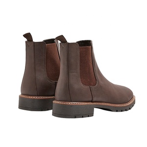 Bottes d'hiver élégantes en cuir marron pour femmes, nouveau Design, à enfiler sur la cheville, vente en gros - Product Image 4